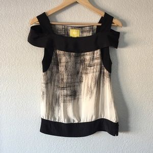 Anthropologie Maeve Scrawled Rain Cold Shoulder